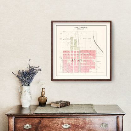 Vintage Map of Fort Calhoun, Nebraska 1908 -Not available at Minden location-