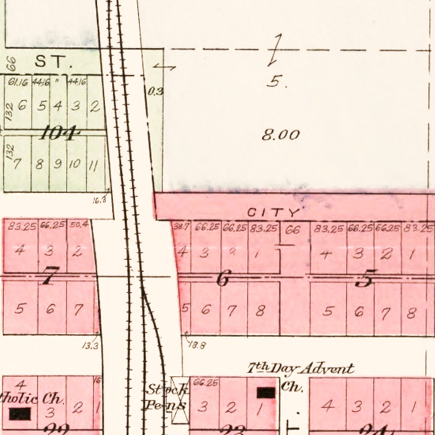 Vintage Map of Fort Calhoun, Nebraska 1908 -Not available at Minden location-