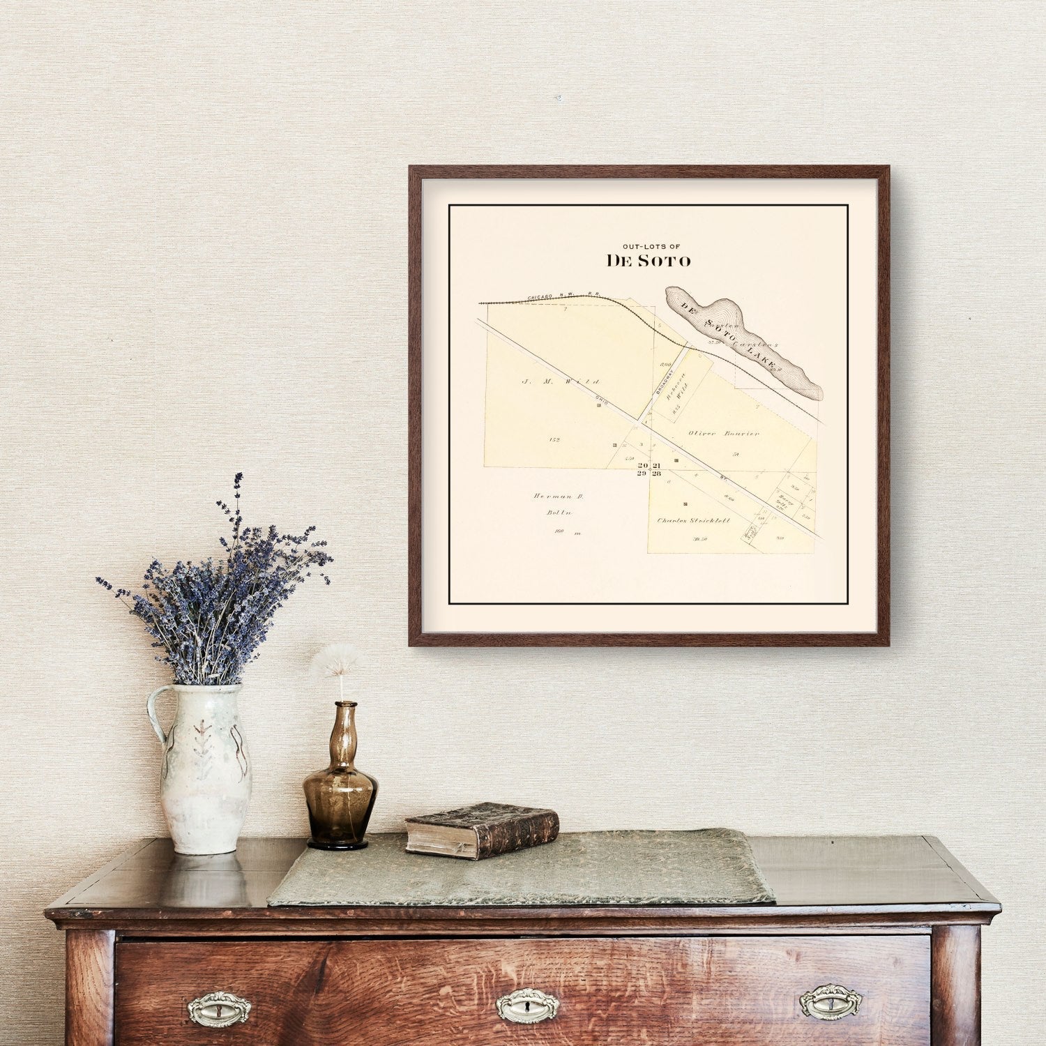 Vintage Map of Desoto, Nebraska 1908 -Not available at Minden location-