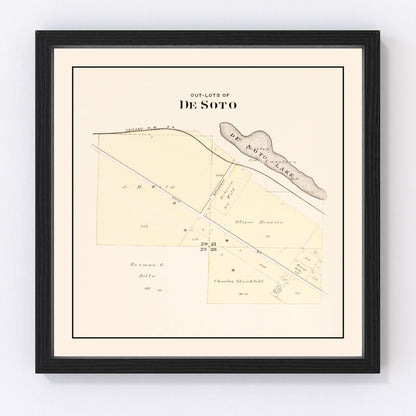 Vintage Map of Desoto, Nebraska 1908 -Not available at Minden location-