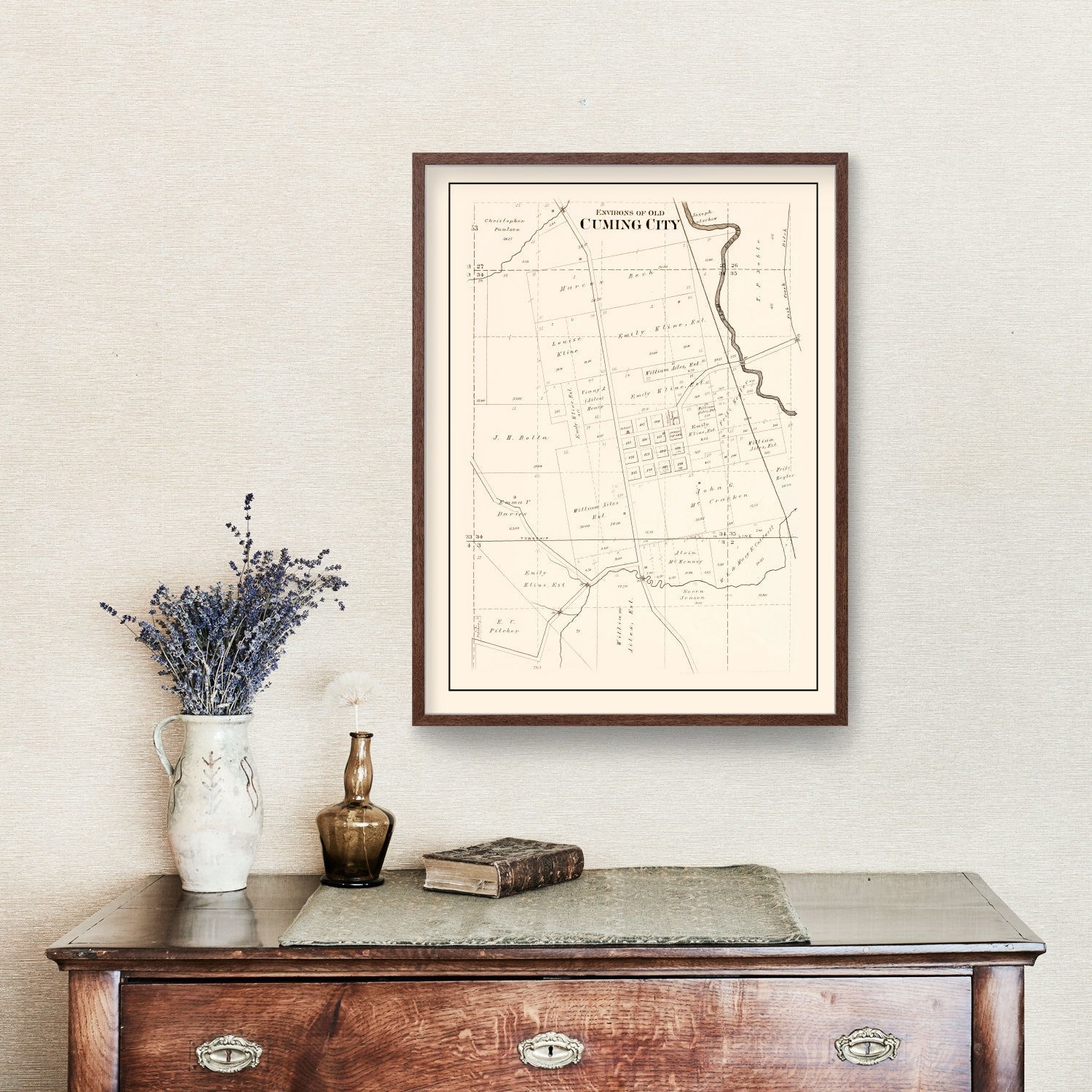 Vintage Map of Cuming, Nebraska 1908 -Not available at Minden location-