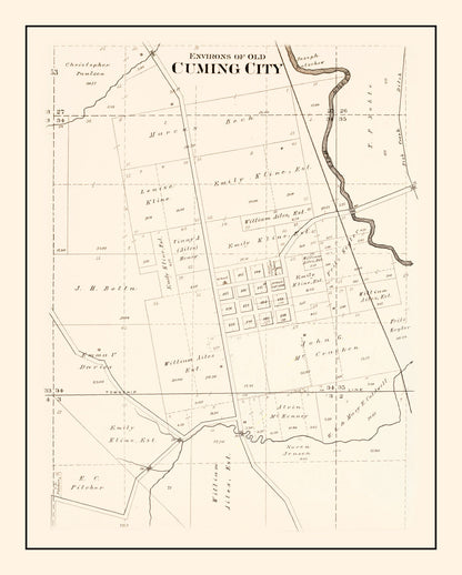 Vintage Map of Cuming, Nebraska 1908 -Not available at Minden location-