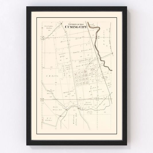 Vintage Map of Cuming, Nebraska 1908 -Not available at Minden location-