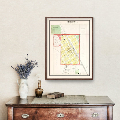 Vintage Map of Herman, Nebraska 1908 -Not available at Minden location-