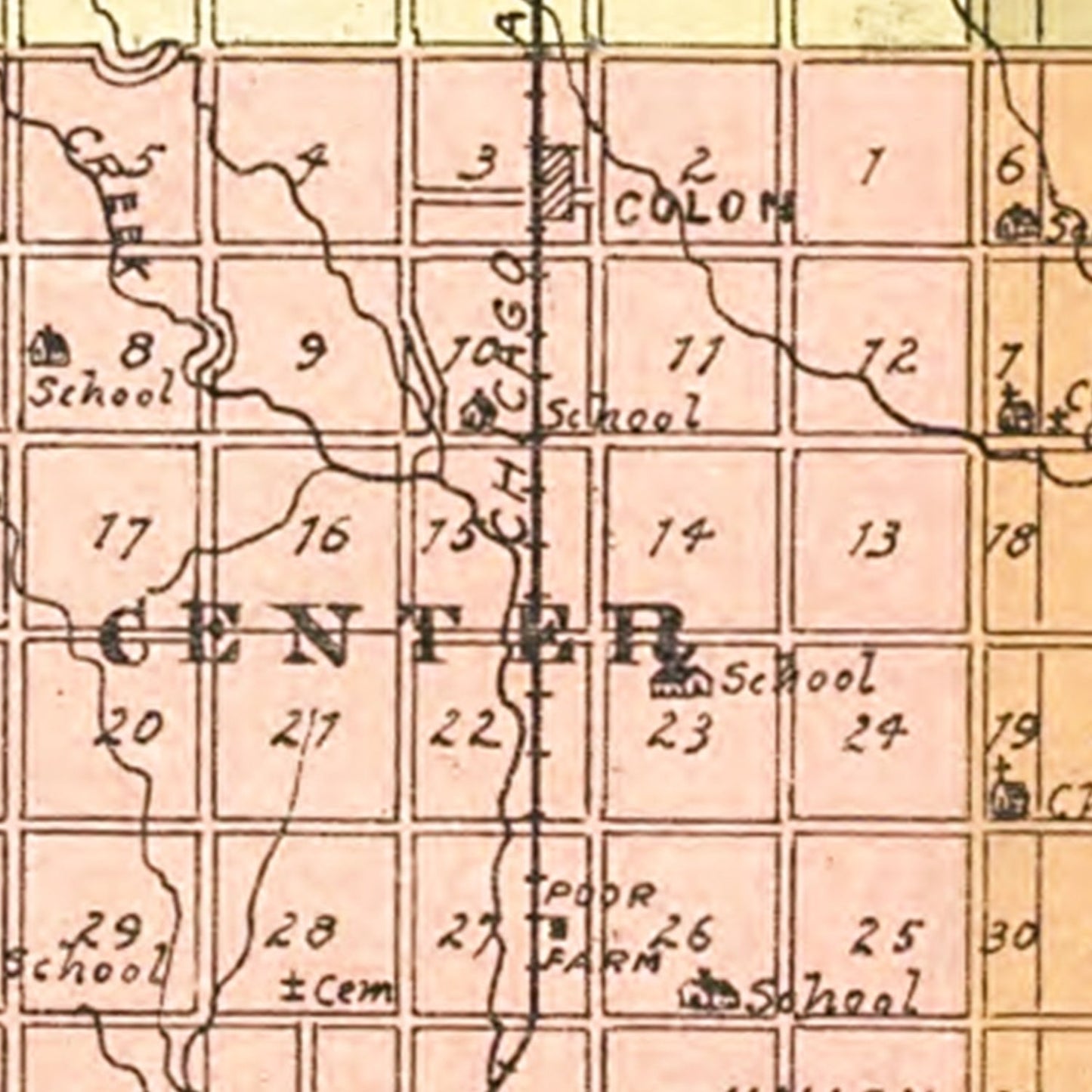 Vintage Map of Saunders County, Nebraska 1916 -Not available at Minden location-