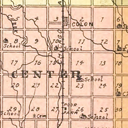 Vintage Map of Saunders County, Nebraska 1916 -Not available at Minden location-