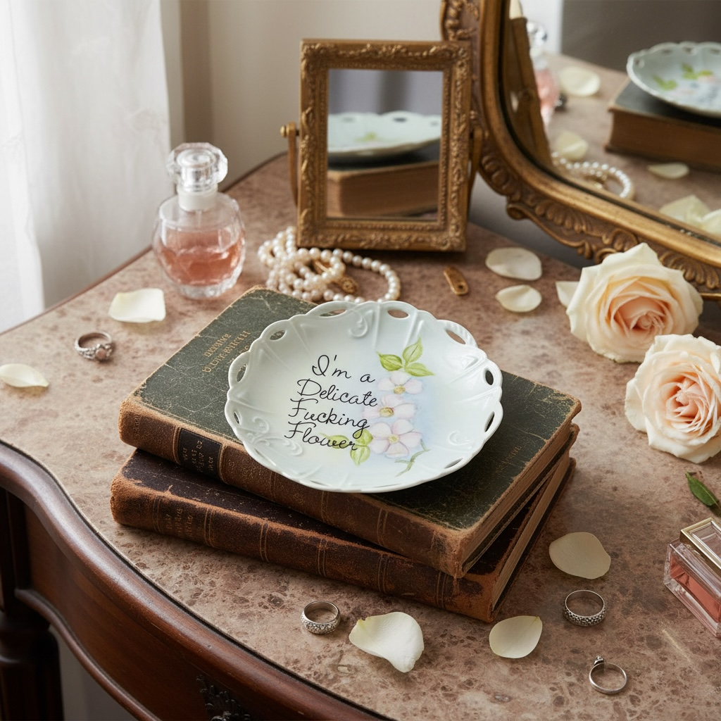 I'm a Delicate Fucking Flower Vintage Plate