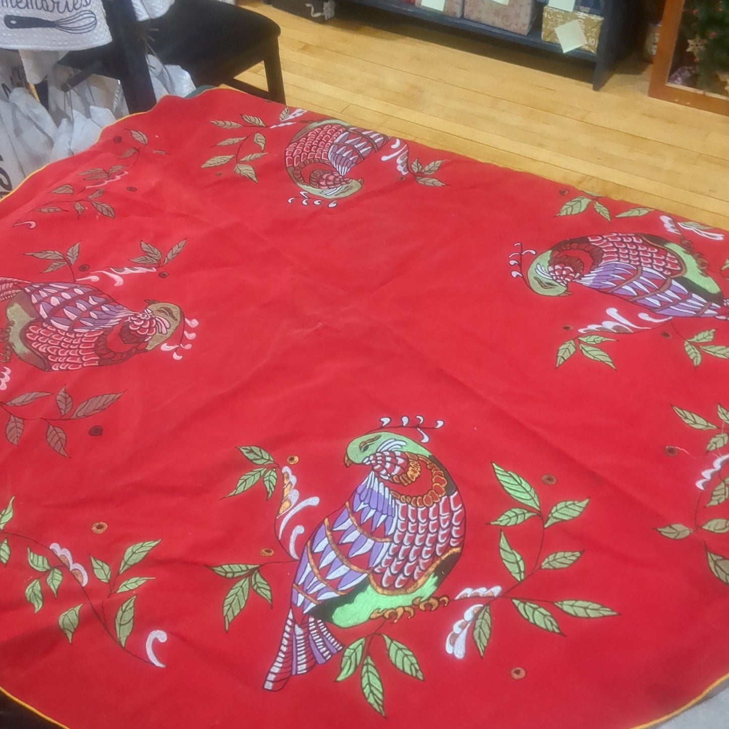 Vintage Velvety Tablecloth Could be Tree Skirt