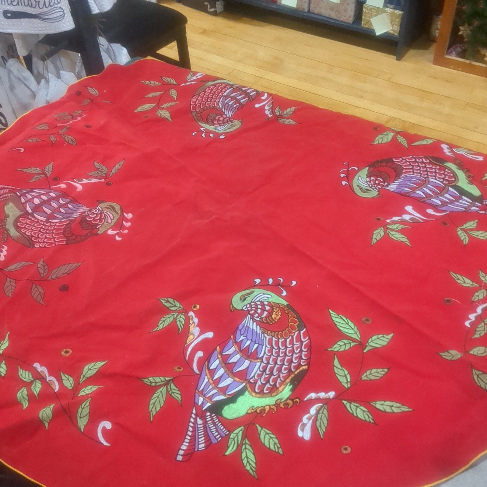 Vintage Velvety Tablecloth Could be Tree Skirt
