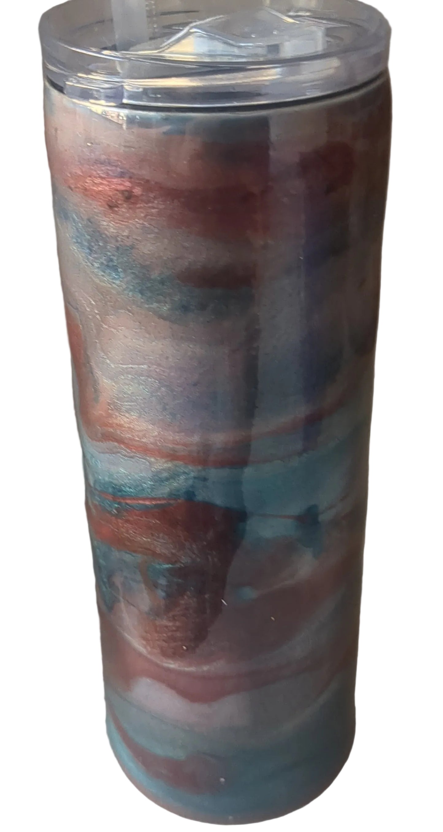 20 ounce insulated stainless steel Tumbler Handcrafted with Resin and alcohol ink with 2 lids Has Flaws Bumps in Resin CLEARANCE ai19