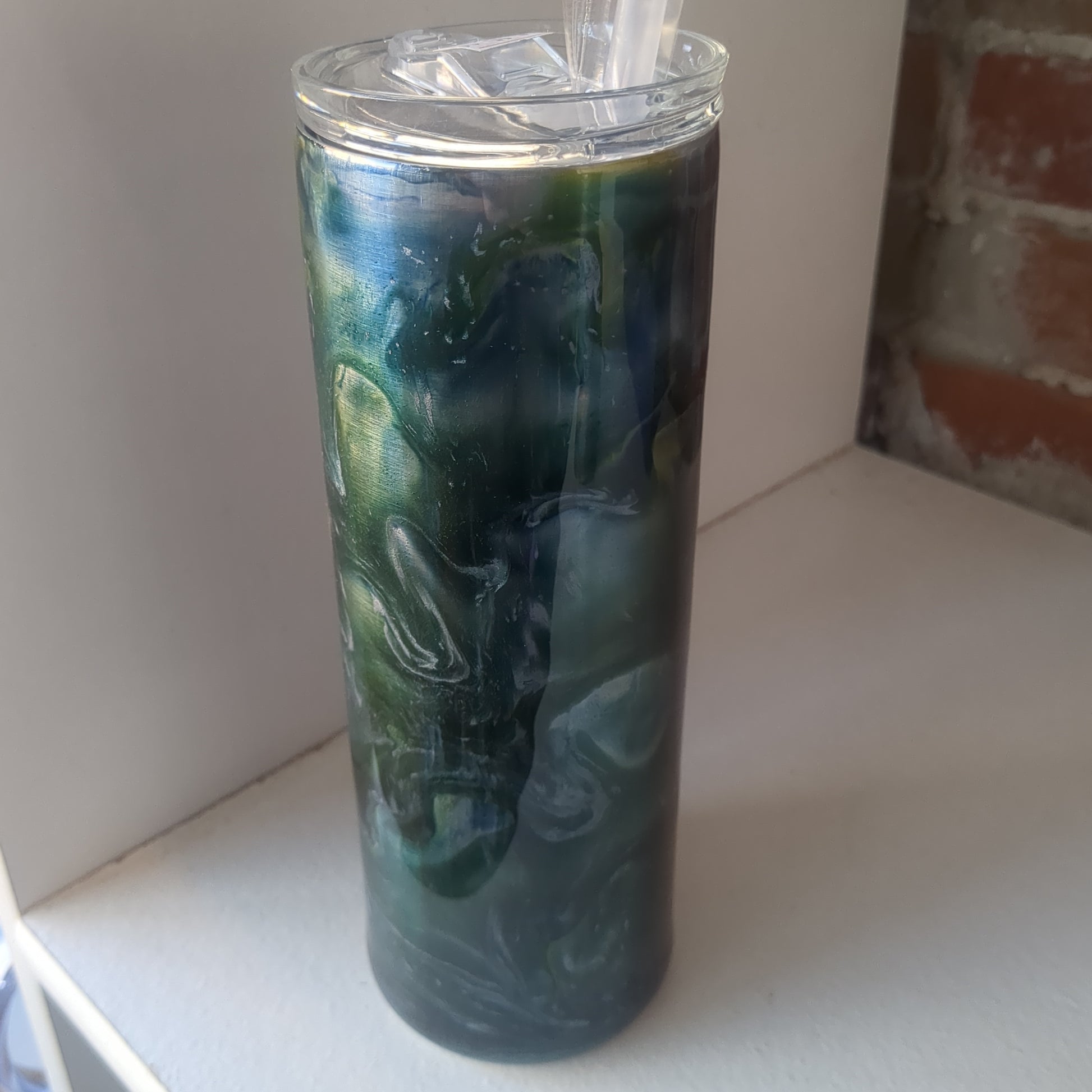 20 ounce stainless steel, Insulated, alcohol ink art Tumbler CLEARANCE ai15