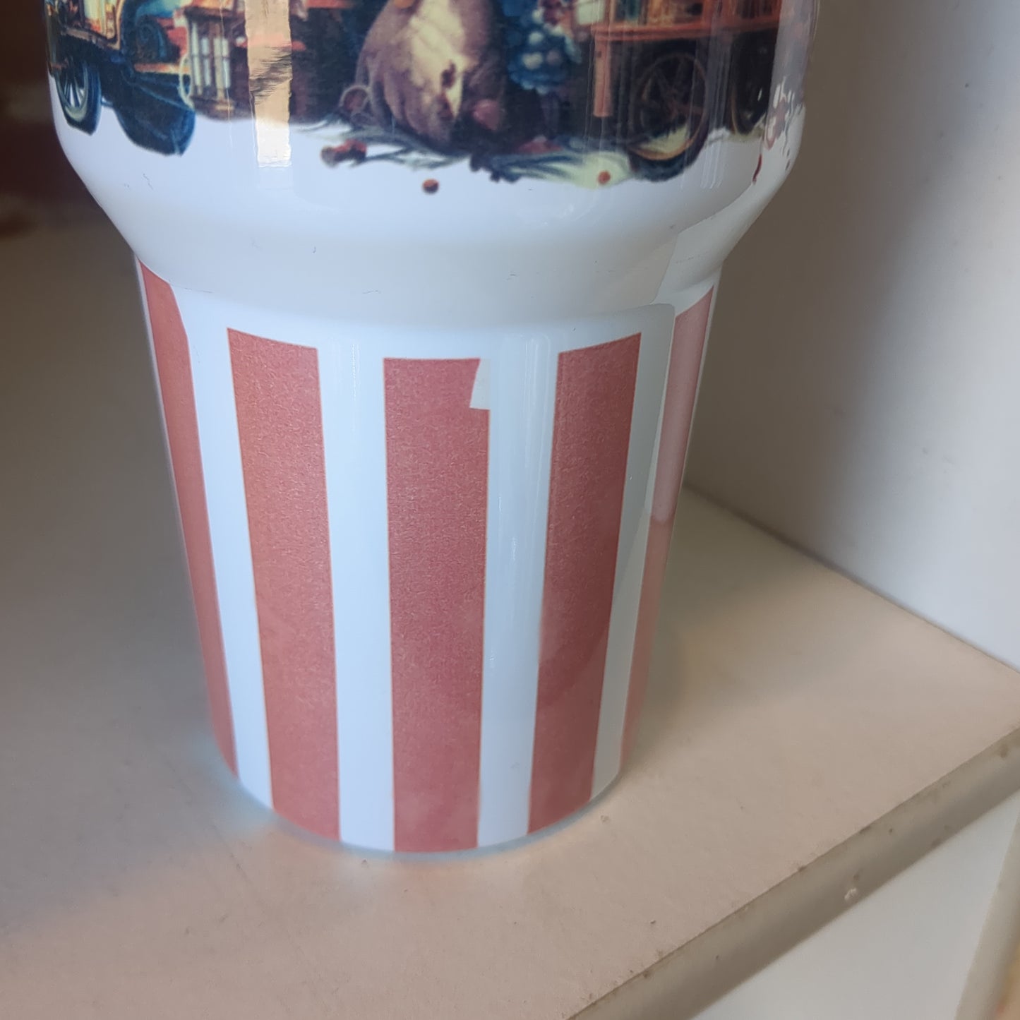 40 oz stainless steel insulated Travel Travel tumbler says, "Not my circus, not my monkeys" NOT PERFECT at the bottom tcm9