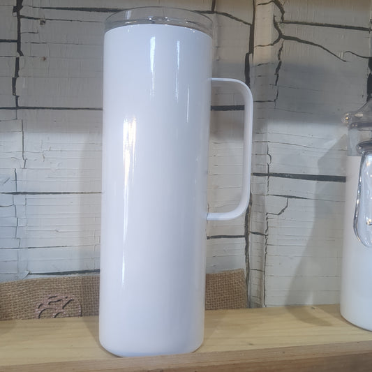 20 oz skinny tumbler with a handle for custom orders