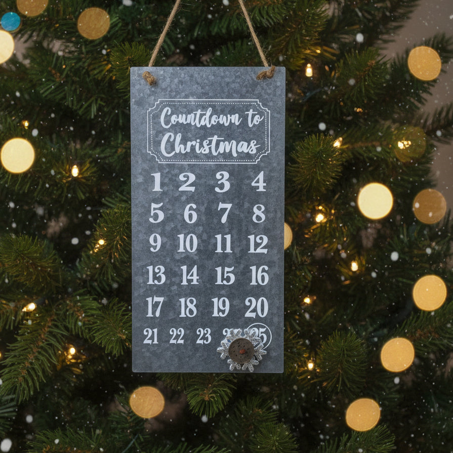 Galvanized Metal Christmas Advent Countdown av7