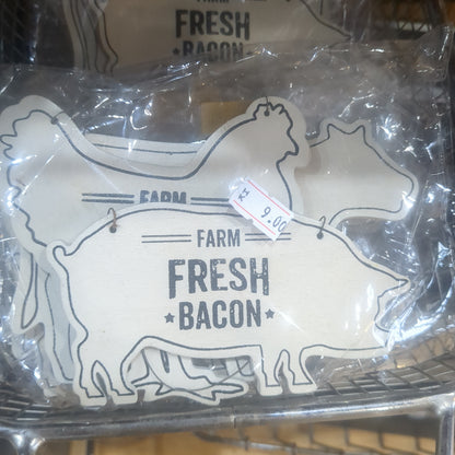 Cow, Pig, Chicken Ornaments