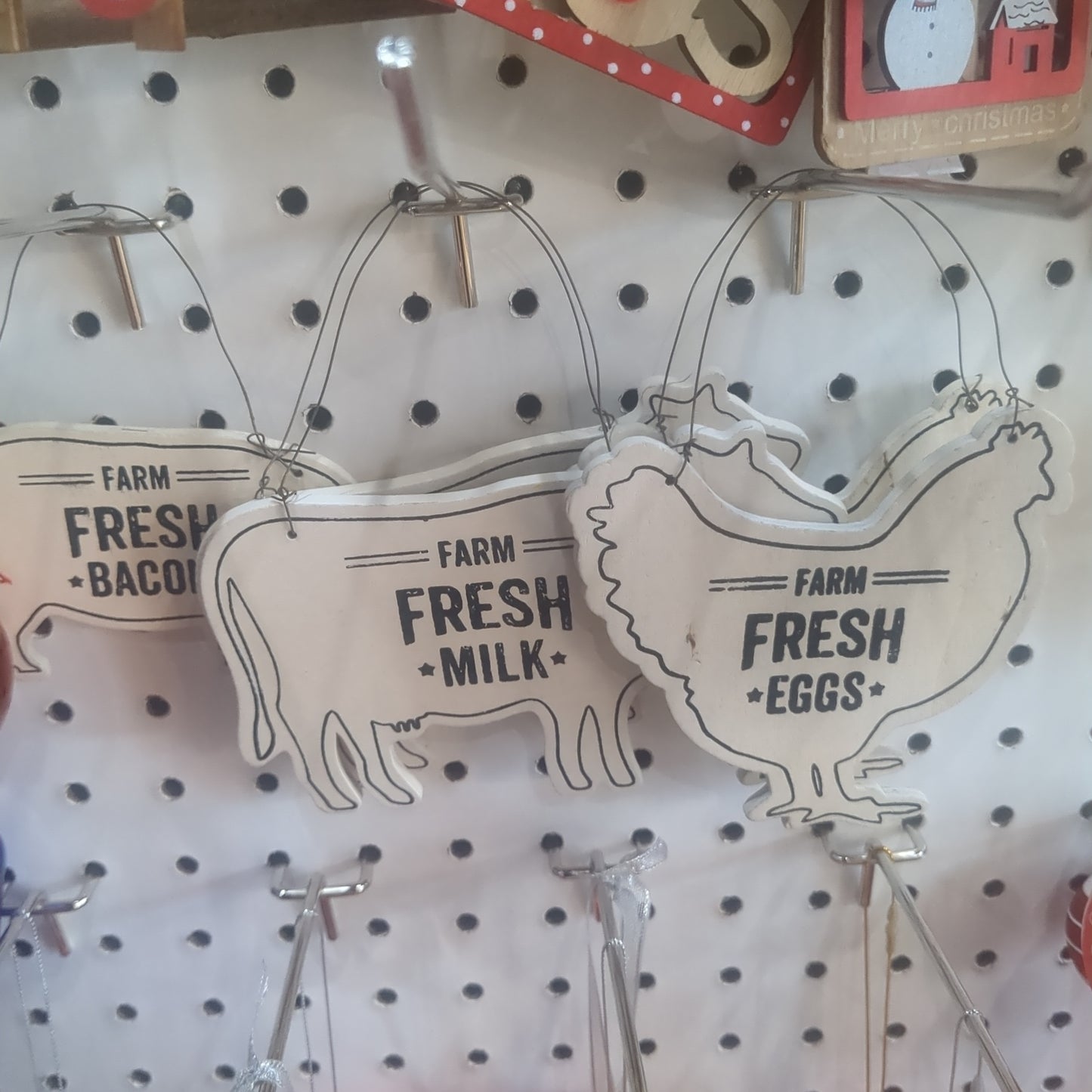 Cow, Pig, Chicken Ornaments
