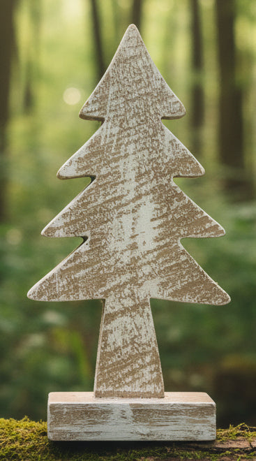 Distressed Wooden Tree 8 Inches