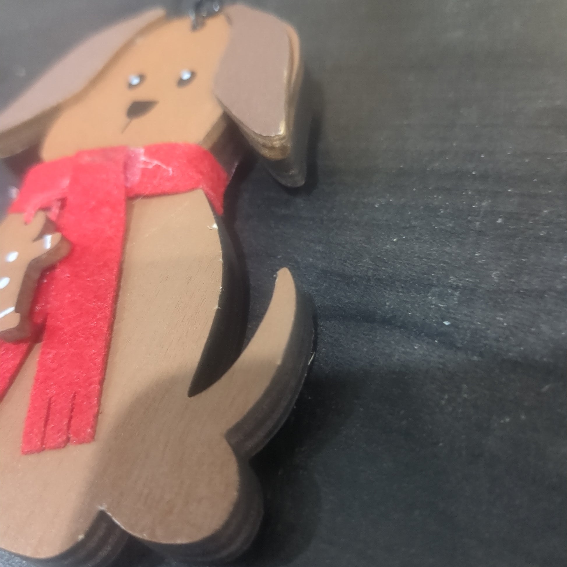 Dog With Gingerbread Scarf Ornament CLEARANCE