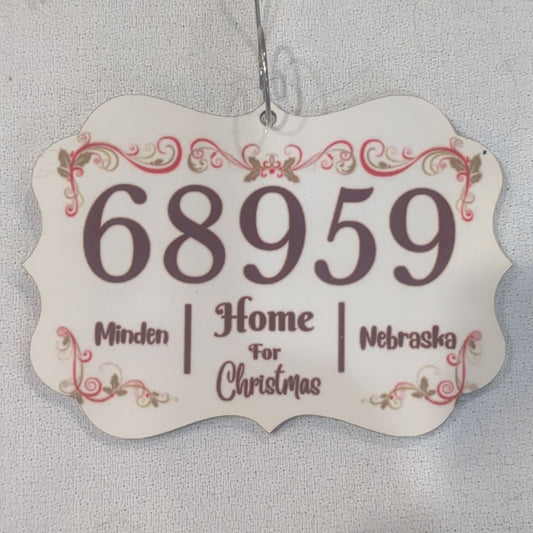 Minden Nebraska's ZIP Code Ornament Floral Special Order