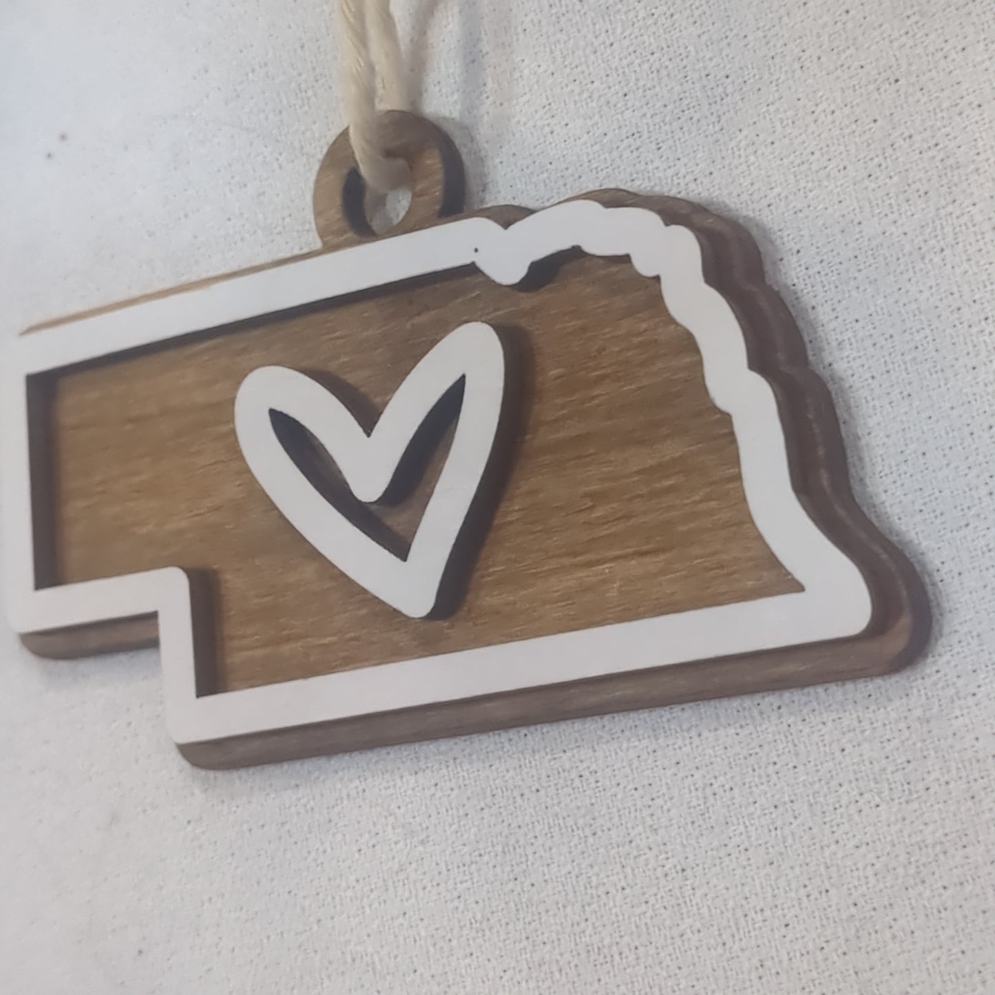 Nebraska Layered Wood Ornament