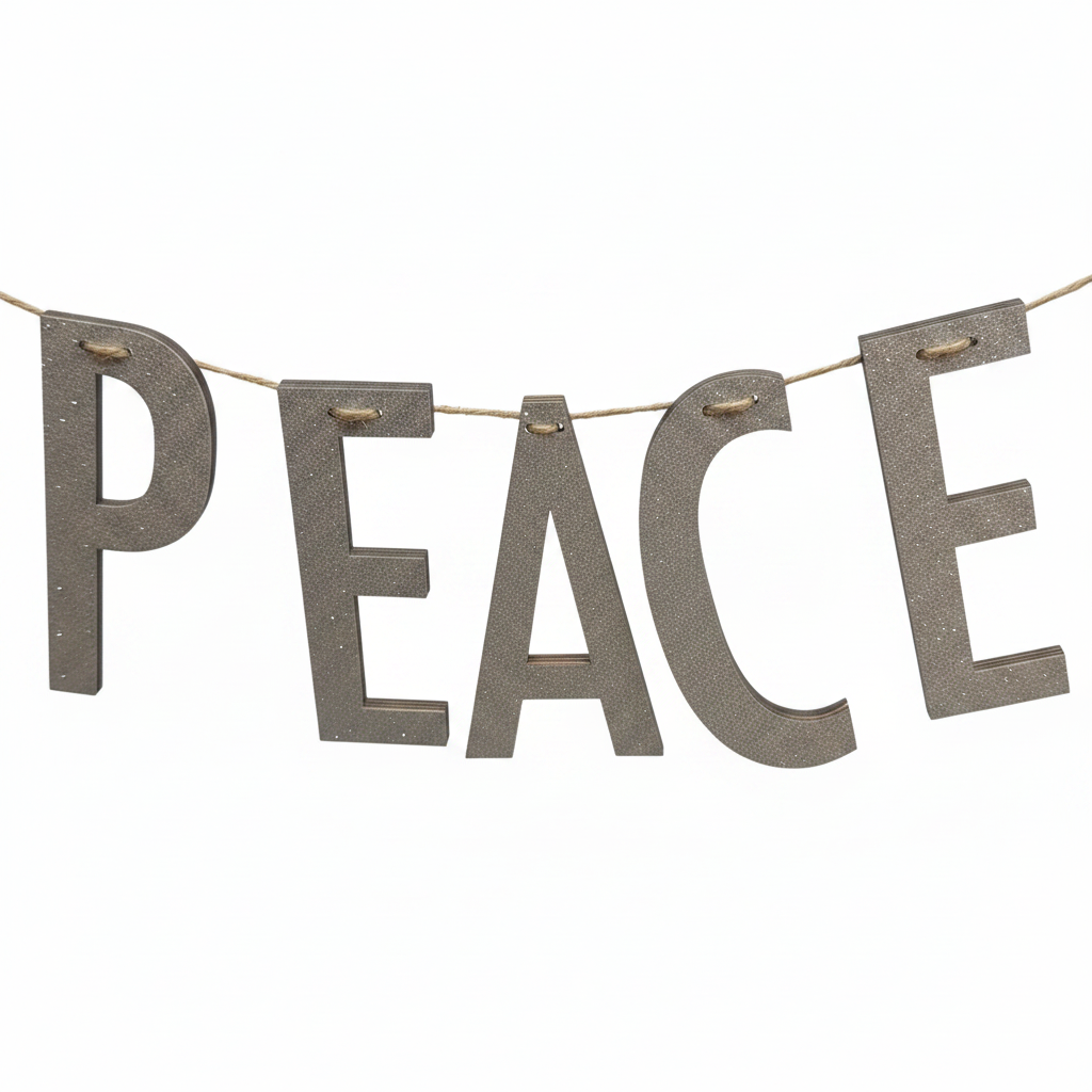 Peace Silver Small Garland