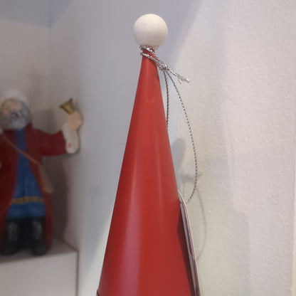 Set of 2 galvanized metal cone Santa table piece