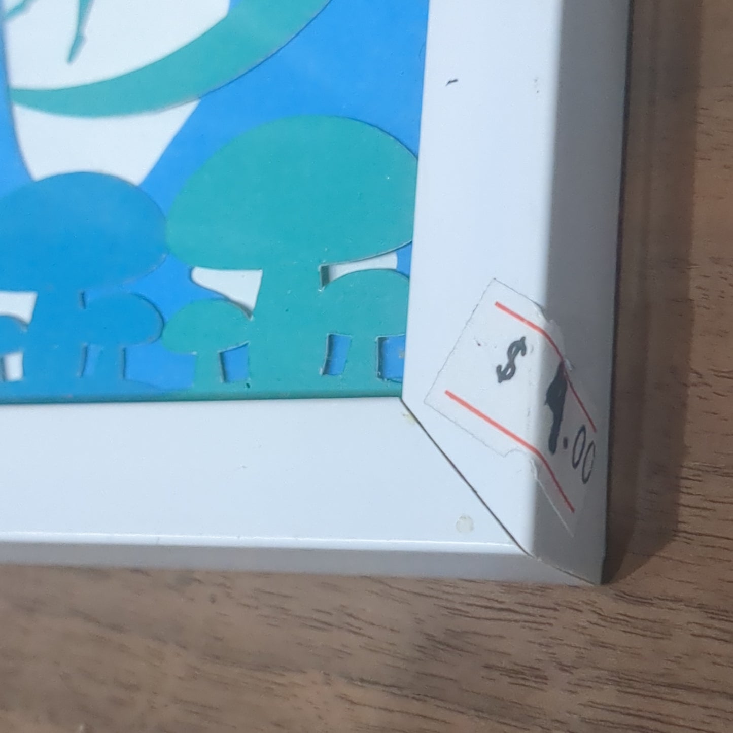 Shadowbox White Frame Layered Paper Cut Faries Swinging and on Mushroom Roughly 5 x 6“ sb6