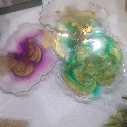 Coaster Set of 4 Agate Stone look cs9