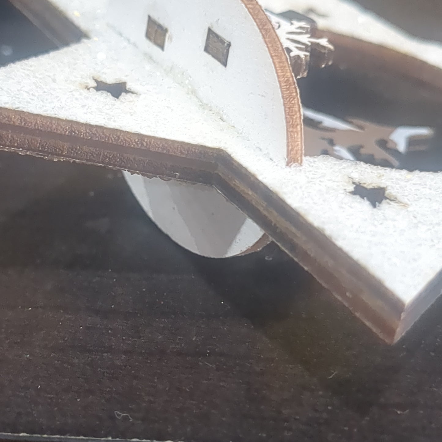 3D wooden Snowman scene, 4.25in