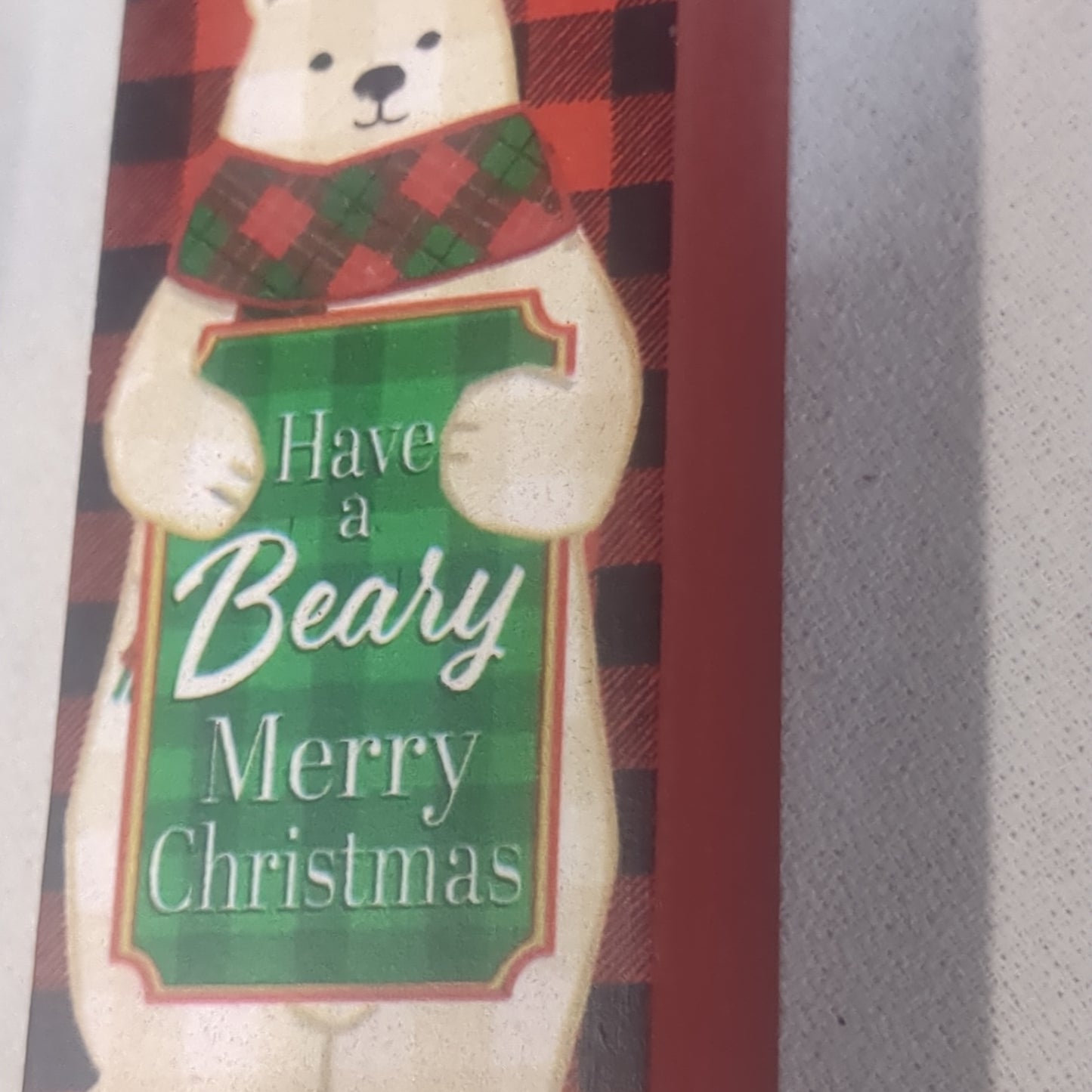 Word Block Sign Have A Beary Merry Barry Christmas ws1