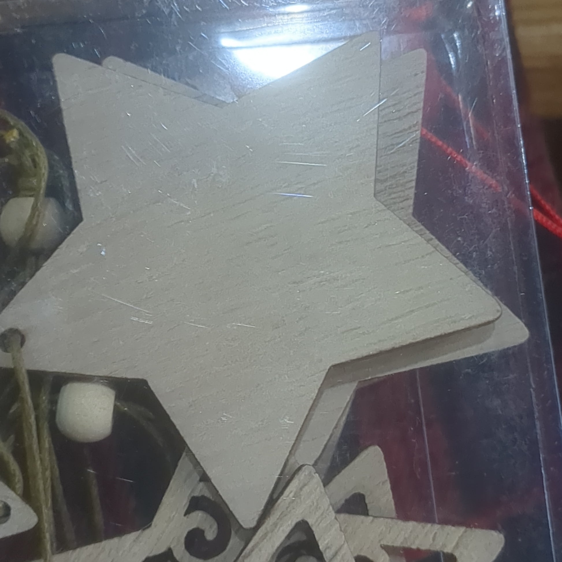 Wooden Star Ornament Set Of 12 CLEARANCE wo78