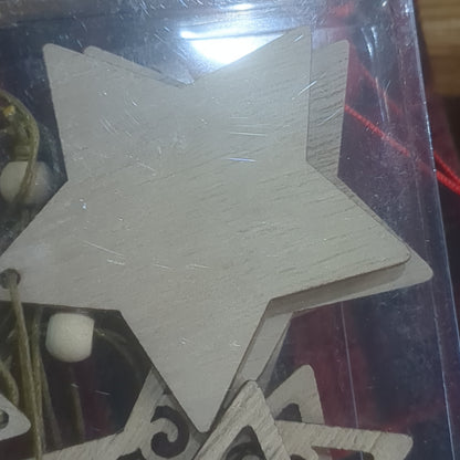 Wooden Star Ornament Set Of 12 CLEARANCE wo78