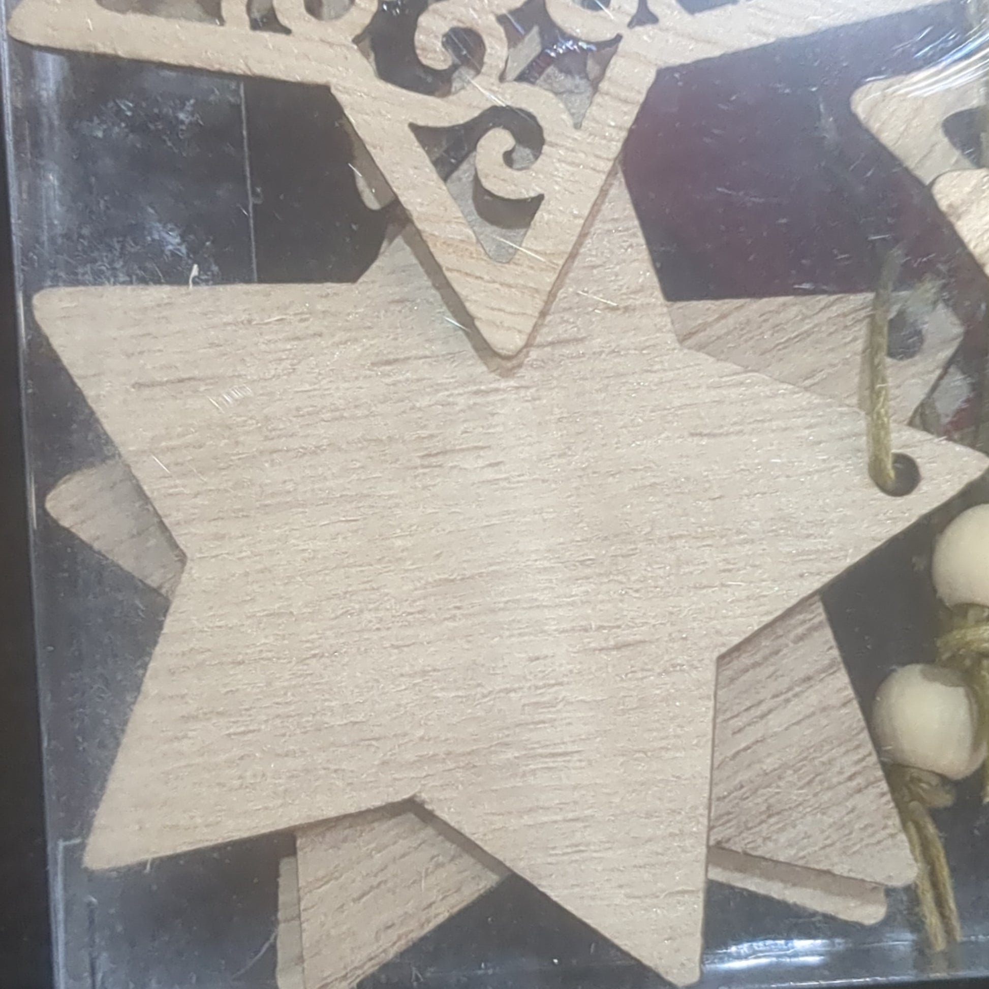 Wooden Star Ornament Set Of 12 CLEARANCE wo78