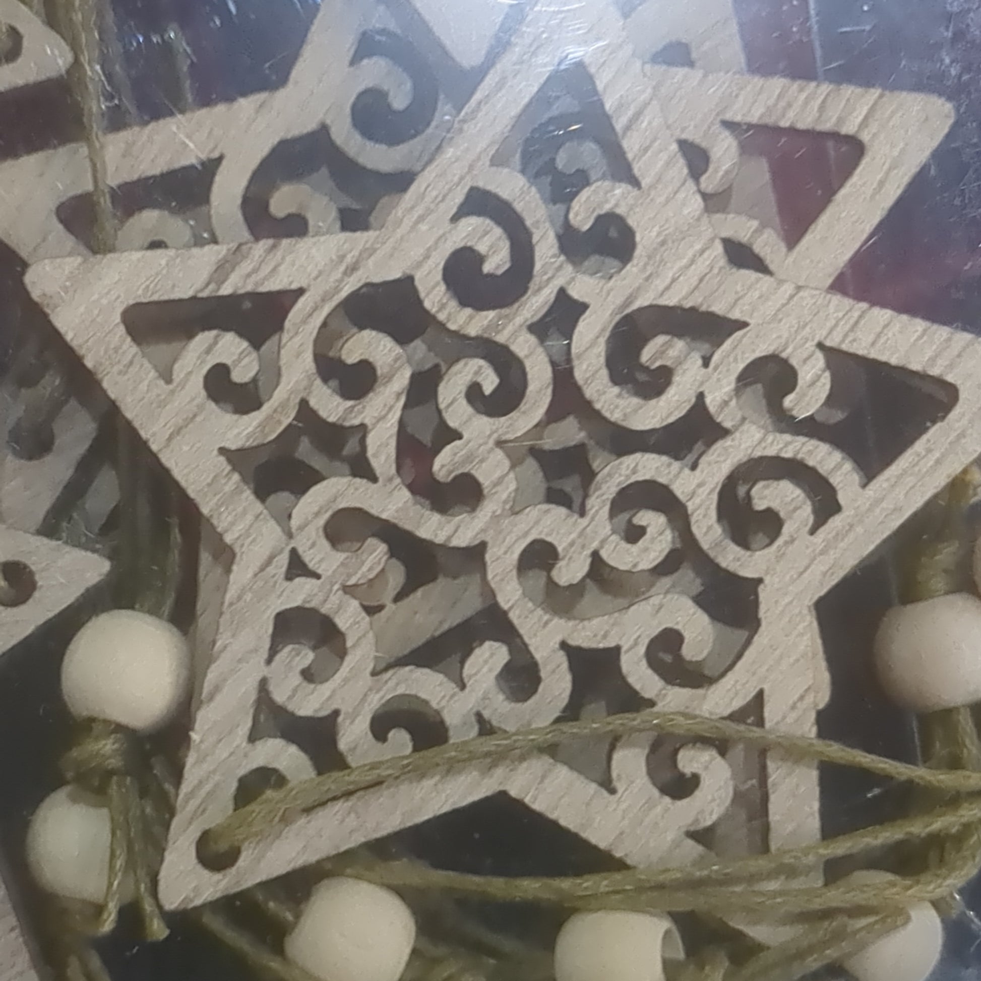 Wooden Star Ornament Set Of 12 CLEARANCE wo78