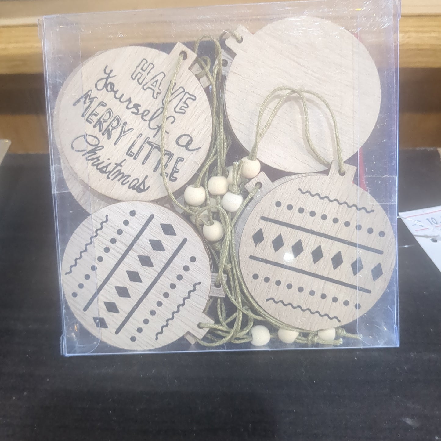 Wooden Ball Ornament Set Of 12