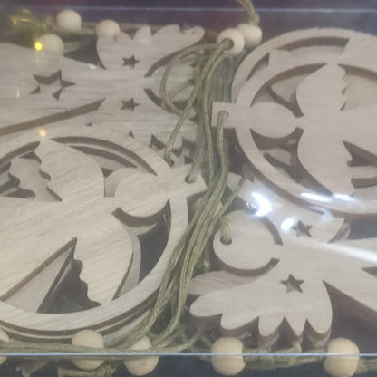 Wooden Angel Ornament or Car Charm Set Of 12
