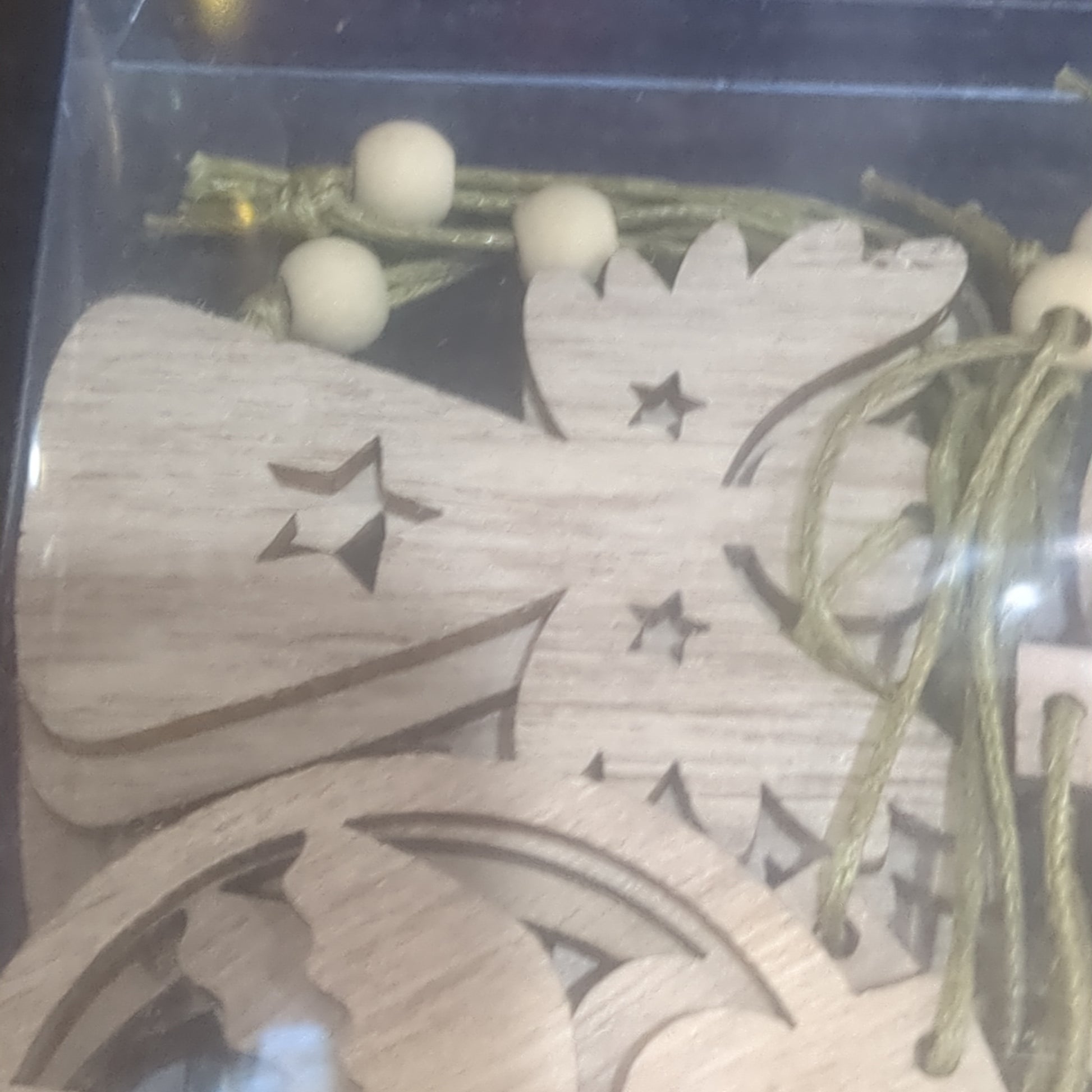 Wooden Angel Ornament or Car Charm Set Of 12