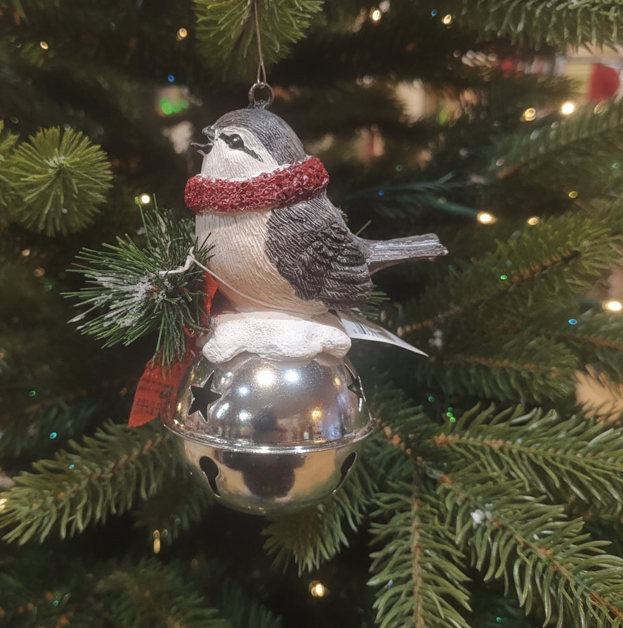Bird on Bell Ornament obb1