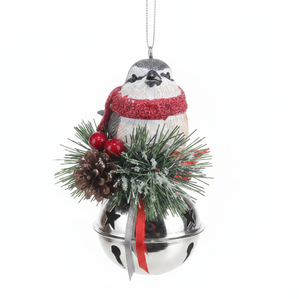 Bird on Bell Ornament obb1