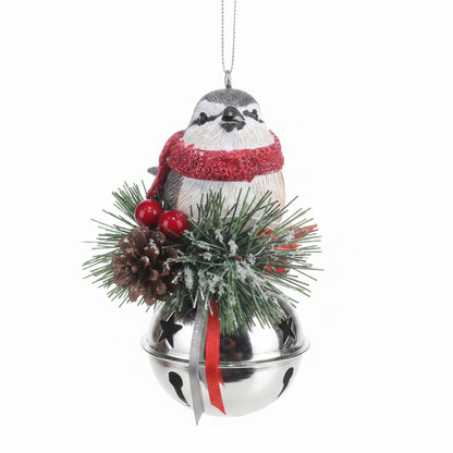 Bird on Bell Ornament obb1