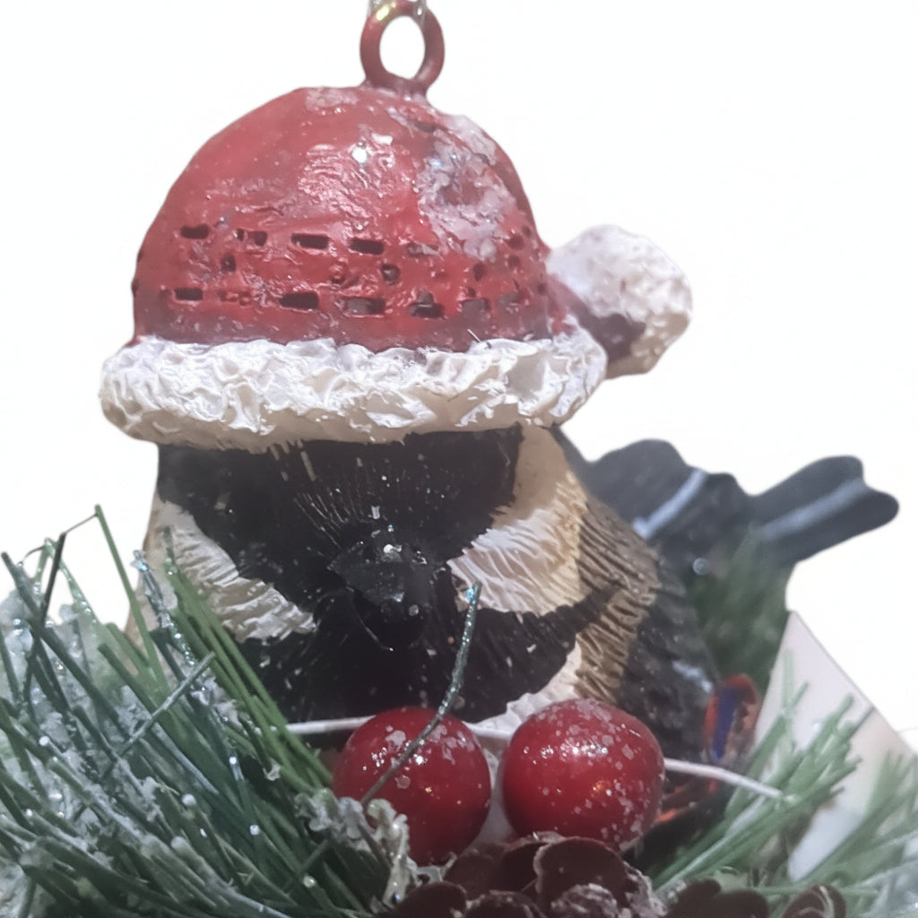 Black and Tan Bird on Bell Ornament obb2