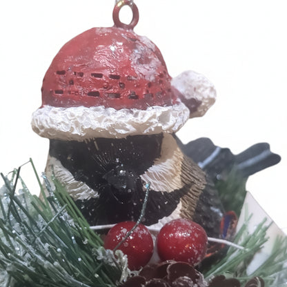 Black and Tan Bird on Bell Ornament obb2