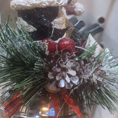 Black and Tan Bird on Bell Ornament obb2