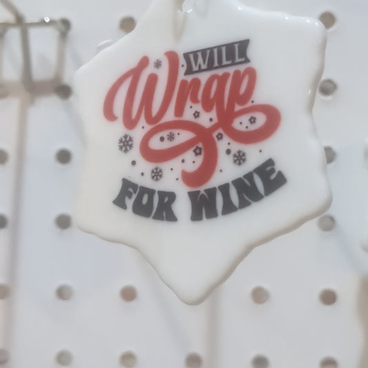 Ceramic wine ornament will wrap for wine wo45 CLEARANCE