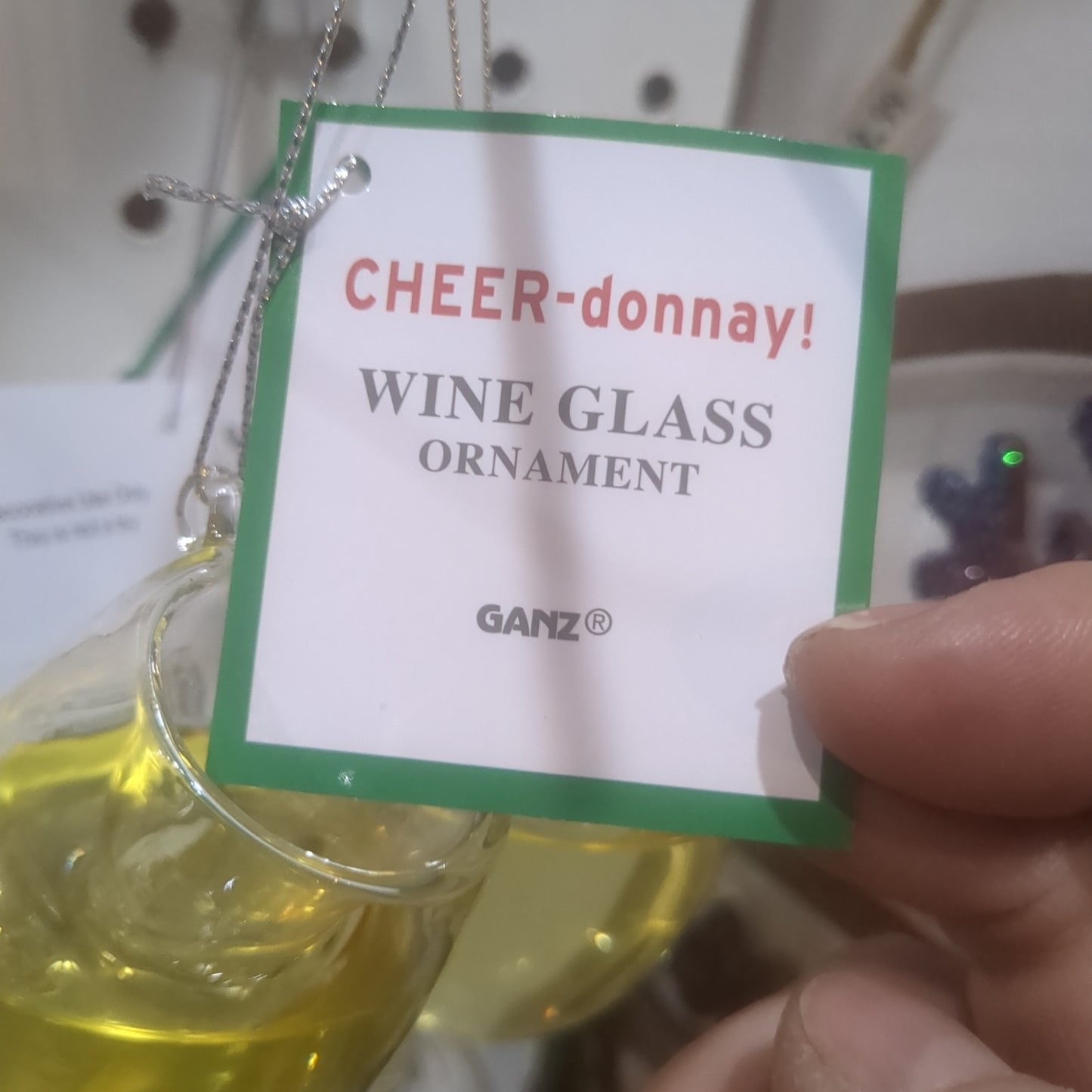 Cheerdonay Wine Glass Ornament wc1