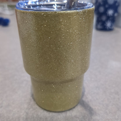 Shot Glass 3 oz Stainless Steel or Mini Tumbler for Dolls Gold Glitter dated 2023 CLEARANCE sg11
