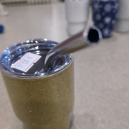 Shot Glass 3 oz Stainless Steel or Mini Tumbler for Dolls Gold Glitter dated 2023 CLEARANCE sg11