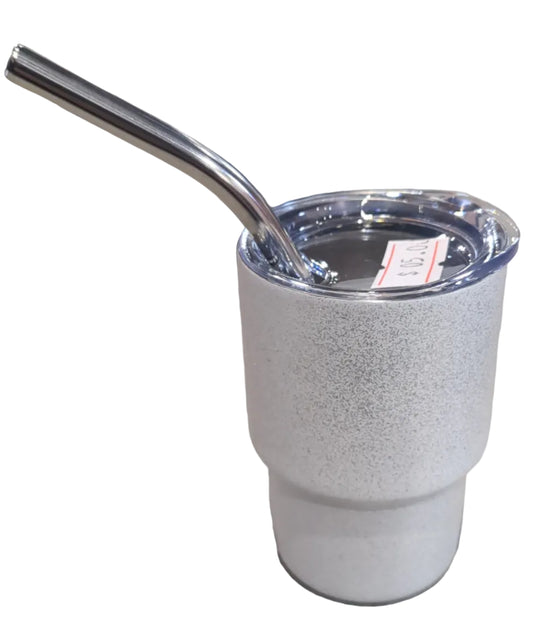 Shot Glass 3 oz Stainless Steel or Mini Tumbler for White Glitter Dated 2023 CLEARANCE sg2
