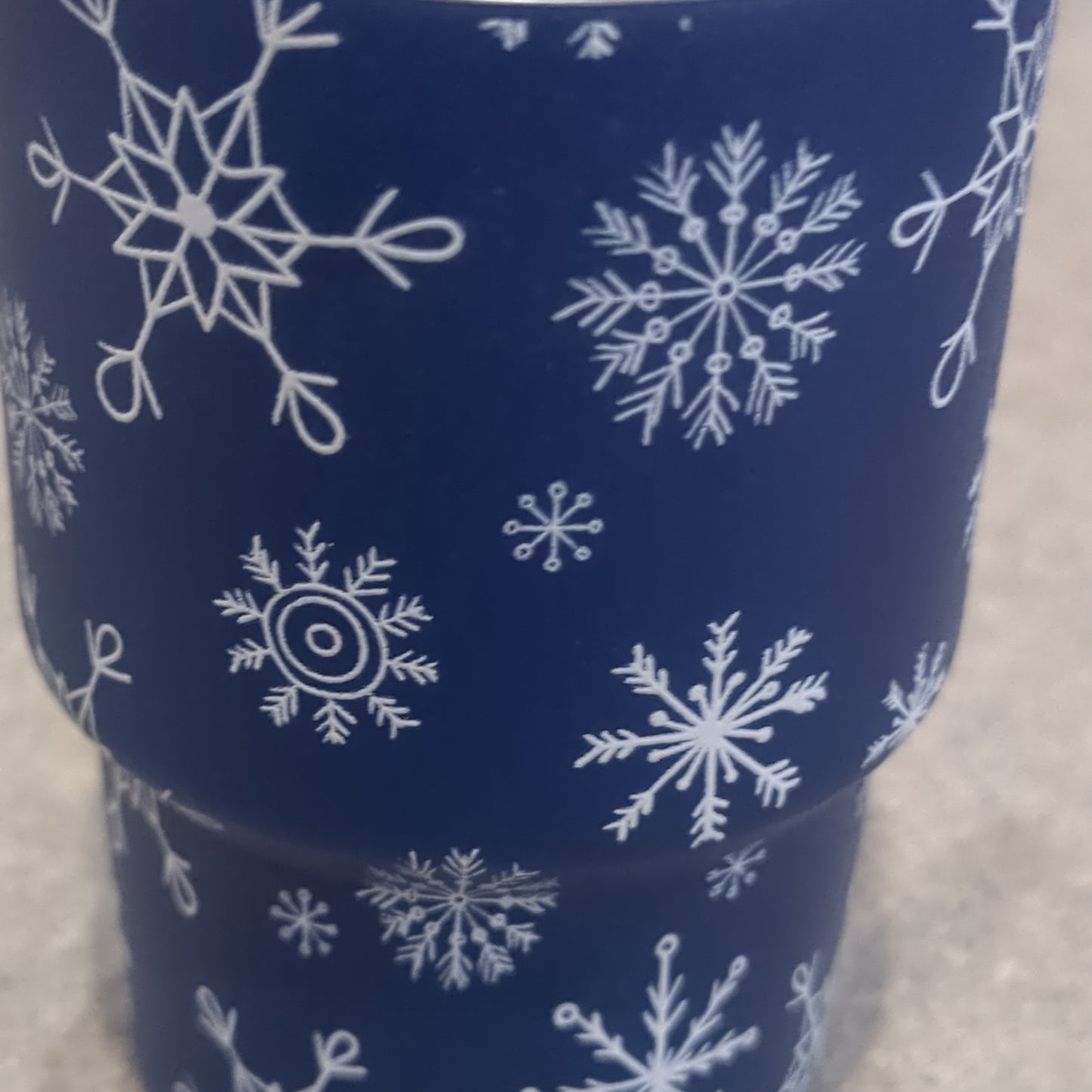 Shot glass / mini Tumbler for dolls and Barbies blue snowflake