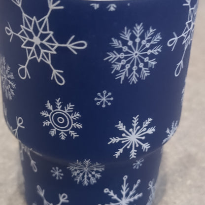 Shot glass / mini Tumbler for dolls and Barbies blue snowflake